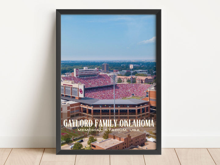 Gaylord Family Oklahoma Memorial Stadium Football Wall Art