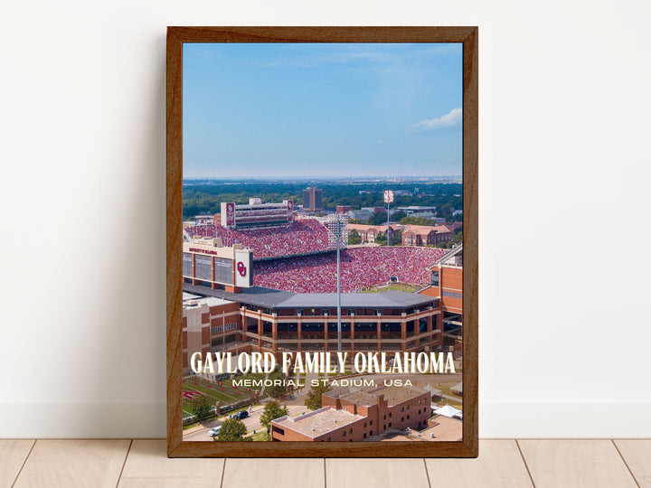 Gaylord Family Oklahoma Memorial Stadium Football Wall Art