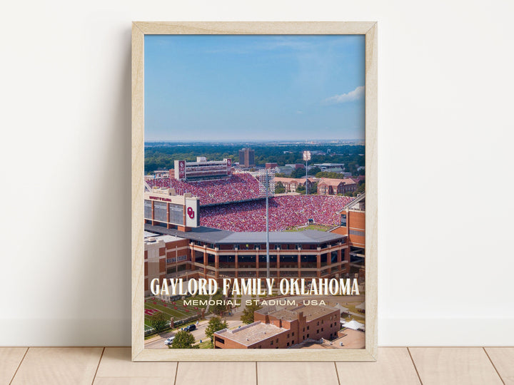 Gaylord Family Oklahoma Memorial Stadium Football Wall Art