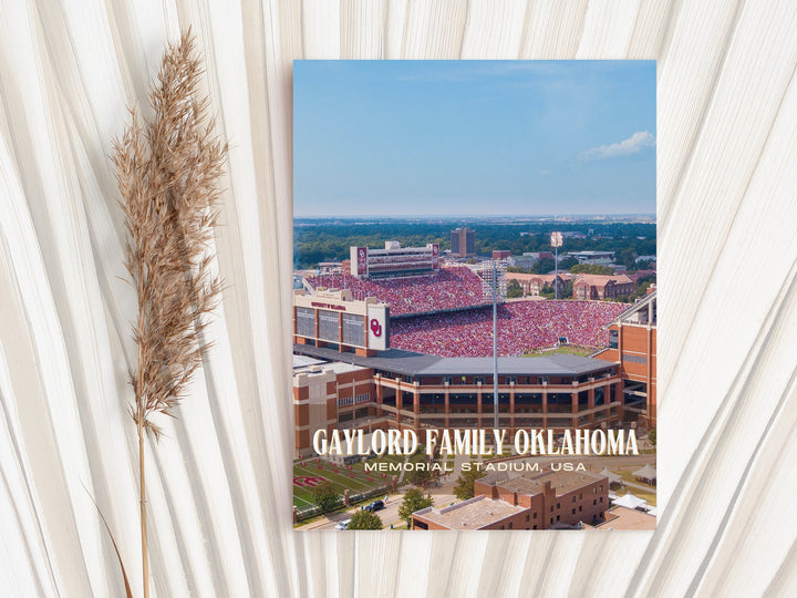 Gaylord Family Oklahoma Memorial Stadium Football Wall Art