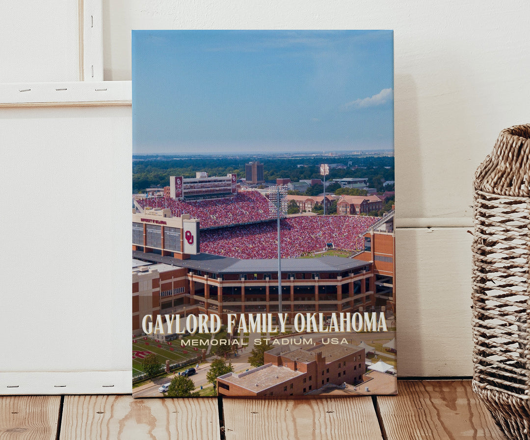 Gaylord Family Oklahoma Memorial Stadium Football Wall Art