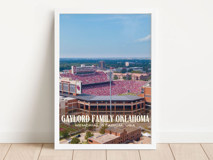 Gaylord Family Oklahoma Memorial Stadium Football Wall Art