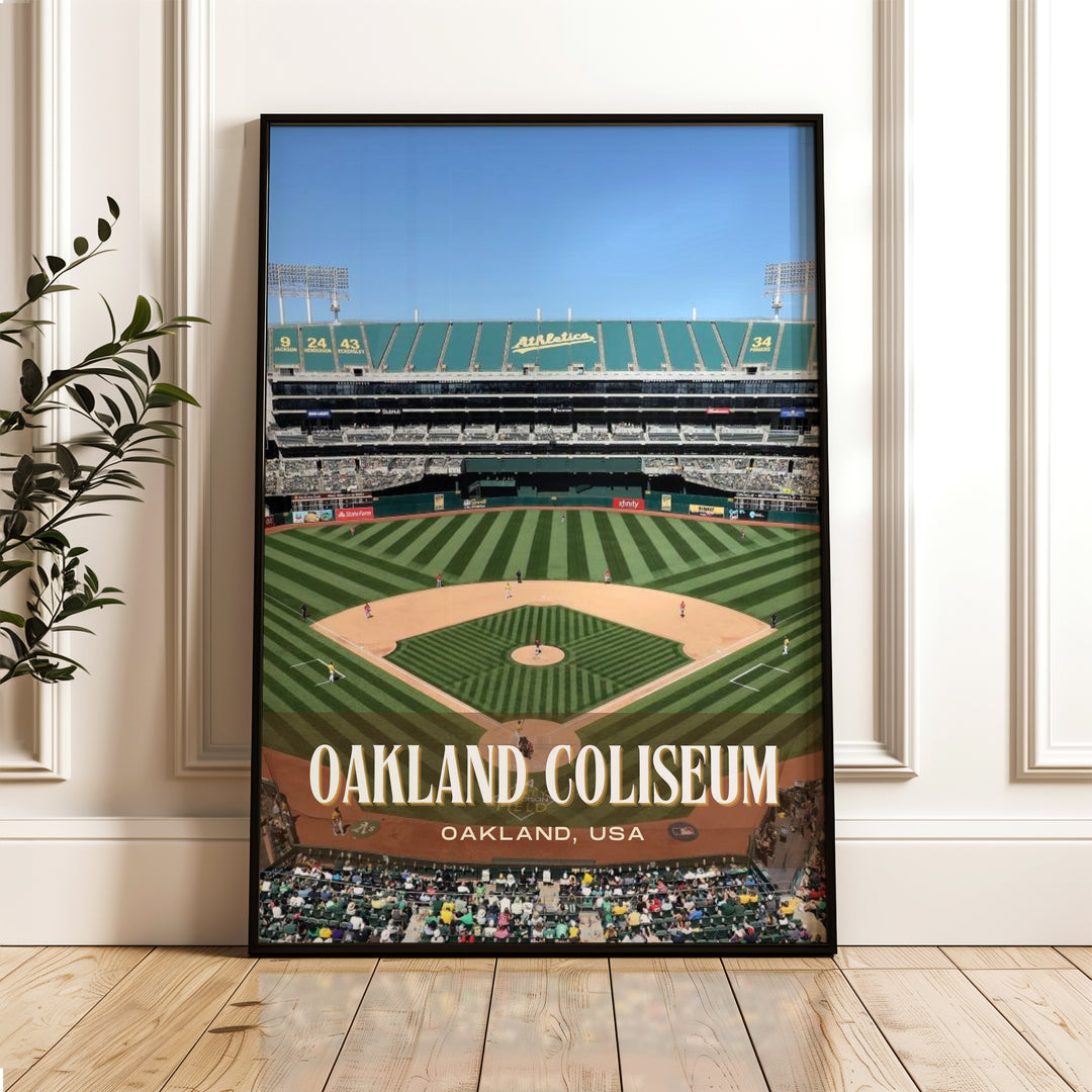 Oakland Coliseum Stadium Baseball Wall Art