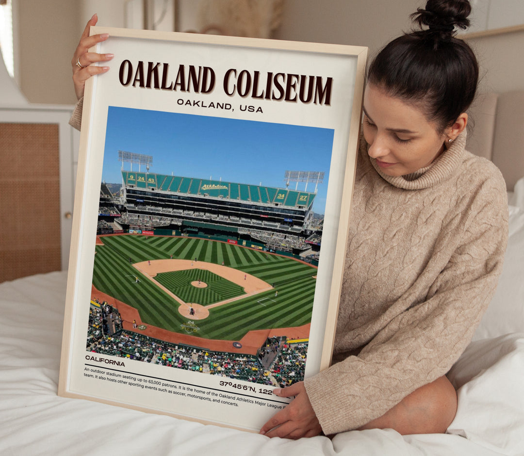 Oakland Coliseum Stadium Baseball Retro Wall Art