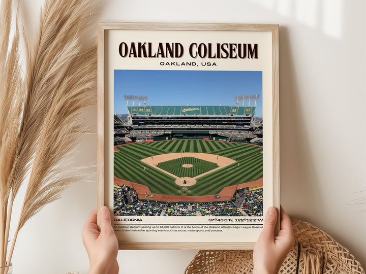 Oakland Coliseum Stadium Baseball Retro Wall Art