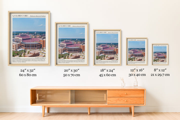 Gaylord Family Oklahoma Memorial Stadium Football Minimal Wall Art