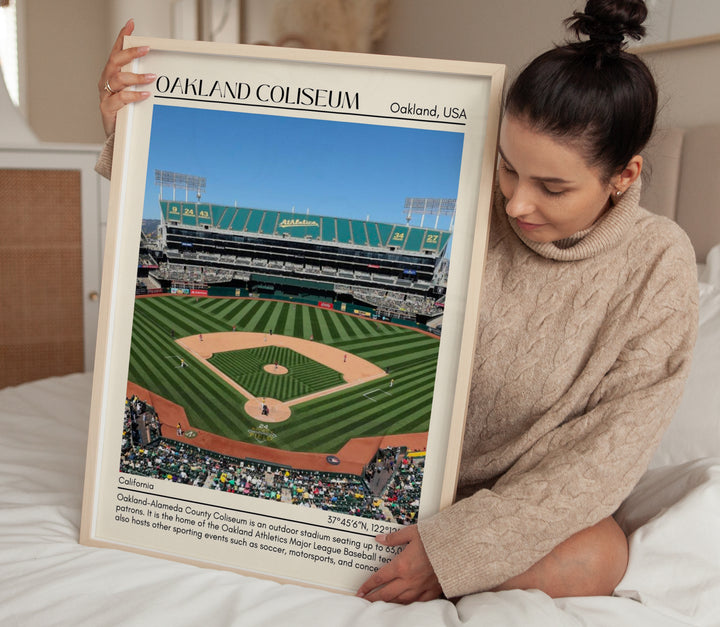 Oakland Coliseum Stadium Baseball Minimal Wall Art