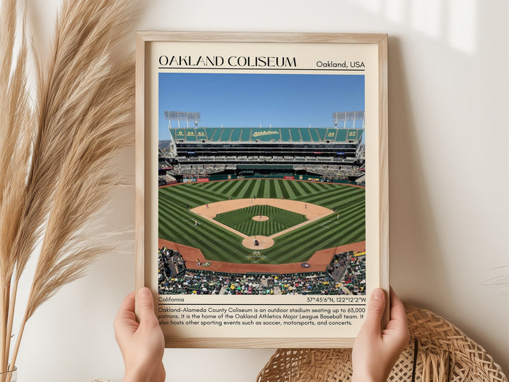 Oakland Coliseum Stadium Baseball Minimal Wall Art