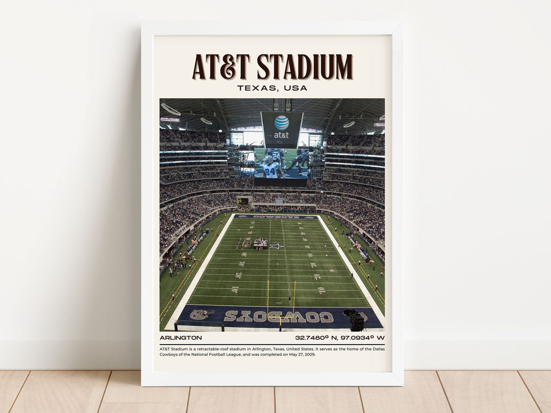 AT&T Stadium Football Retro Wall Art