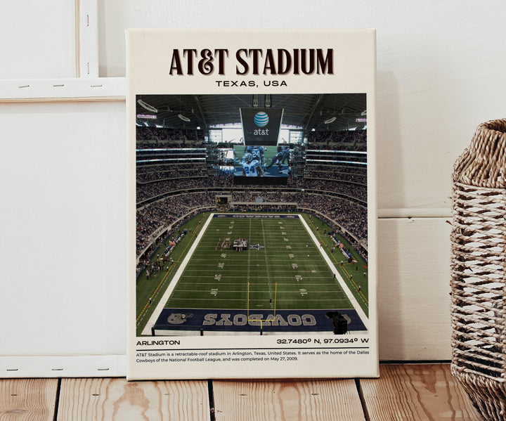 AT&T Stadium Football Retro Wall Art