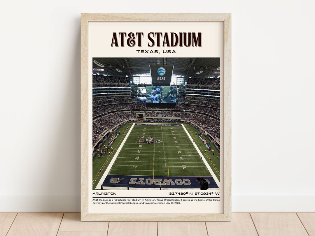 AT&T Stadium Football Retro Wall Art