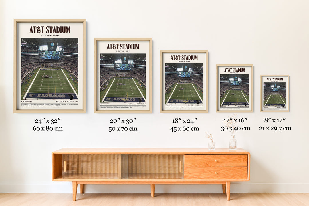 AT&T Stadium Football Retro Wall Art