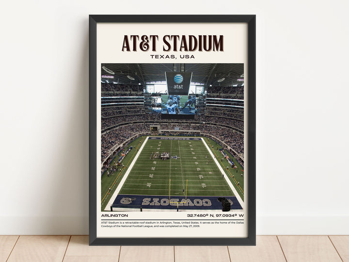 AT&T Stadium Football Retro Wall Art