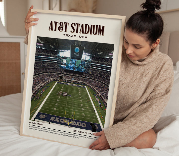 AT&T Stadium Football Retro Wall Art