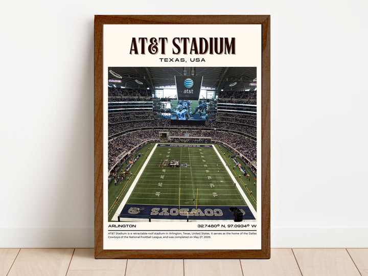 AT&T Stadium Football Retro Wall Art