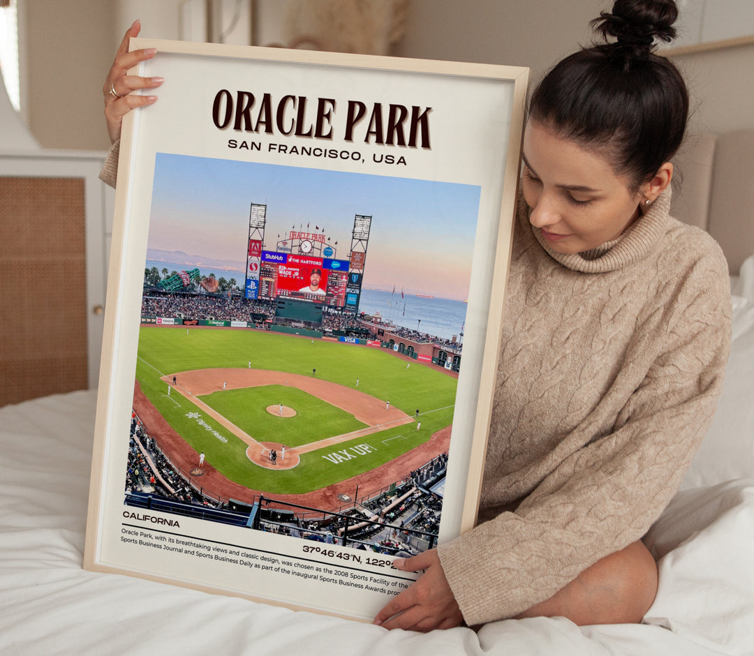 Oracle Park Stadium Baseball Retro Wall Art