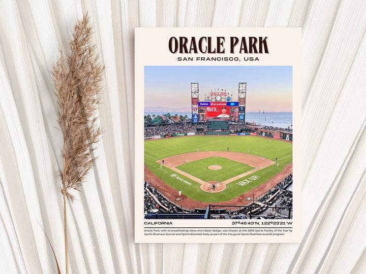 Oracle Park Stadium Baseball Retro Wall Art