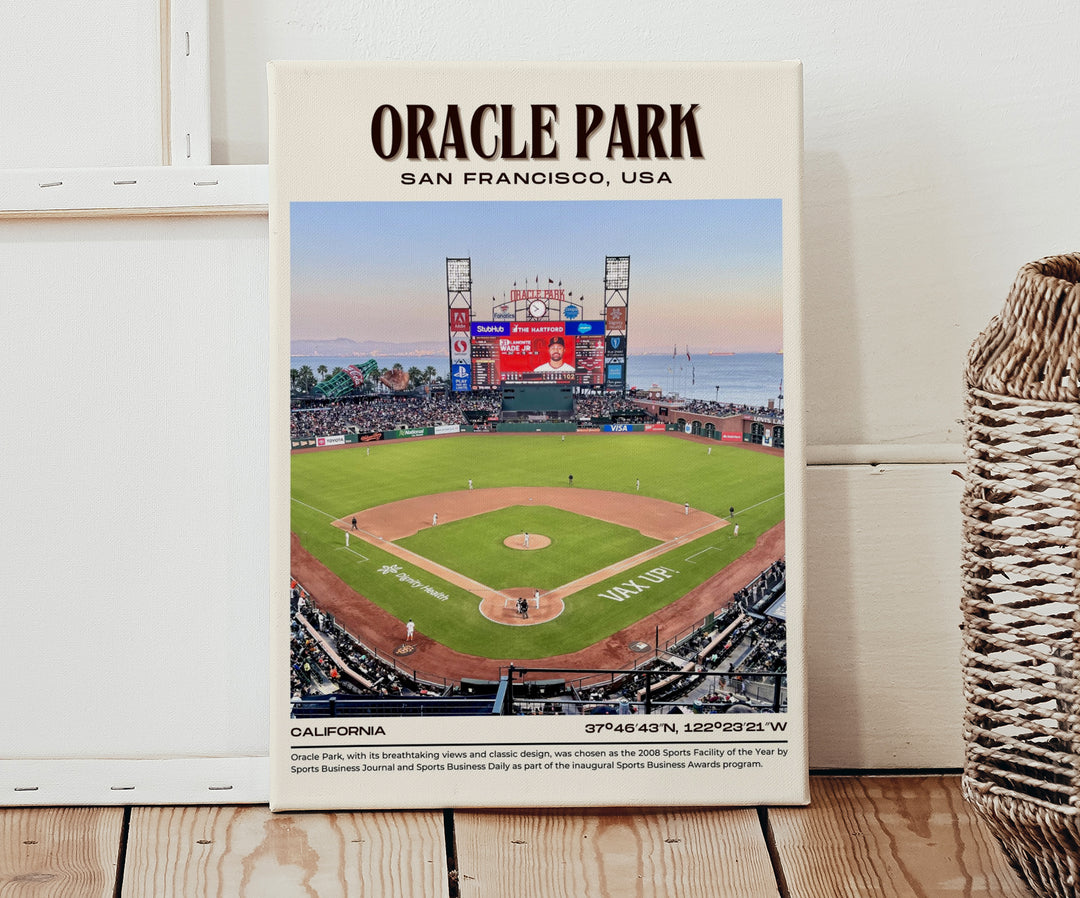 Oracle Park Stadium Baseball Retro Wall Art