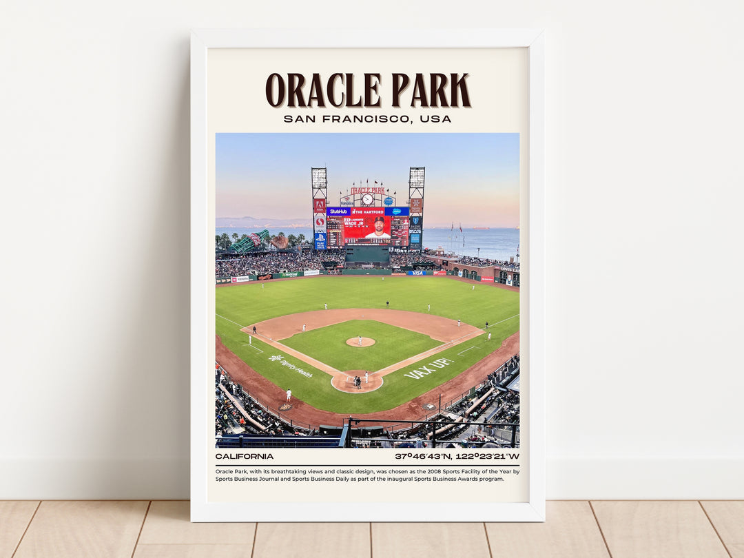 Oracle Park Stadium Baseball Retro Wall Art