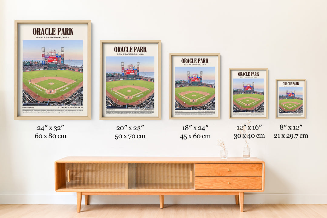 Oracle Park Stadium Baseball Retro Wall Art