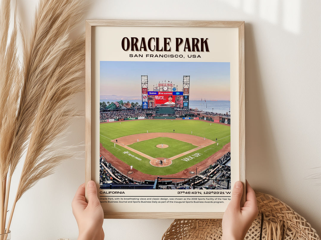 Oracle Park Stadium Baseball Retro Wall Art