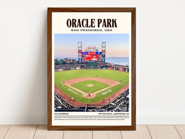 Oracle Park Stadium Baseball Retro Wall Art