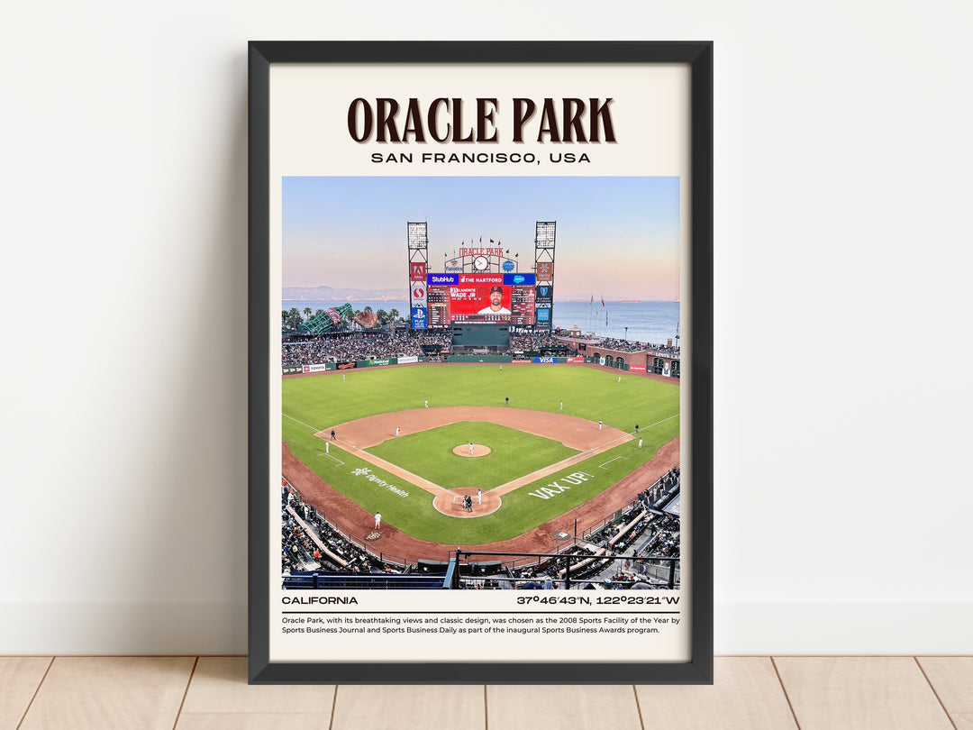 Oracle Park Stadium Baseball Retro Wall Art