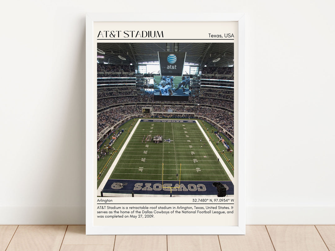 AT&T Stadium Football Minimal Wall Art