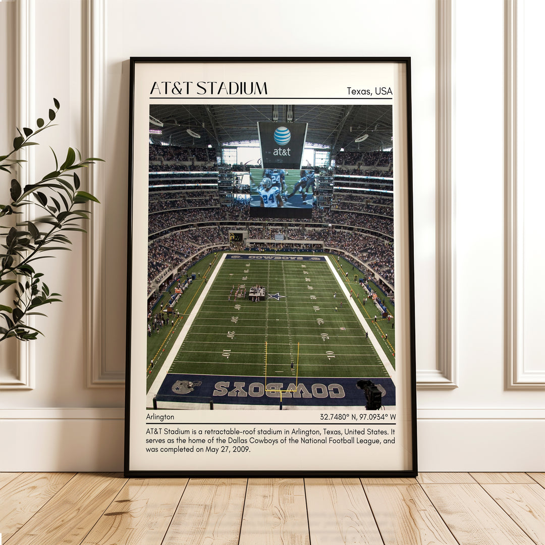 AT&T Stadium Football Minimal Wall Art