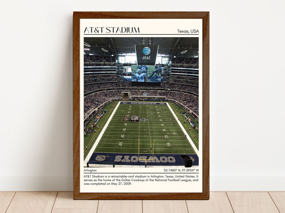 AT&T Stadium Football Minimal Wall Art