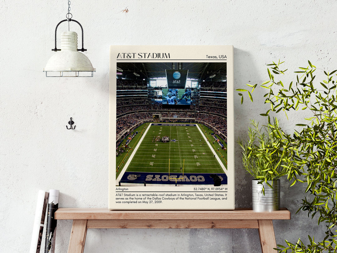 AT&T Stadium Football Minimal Wall Art