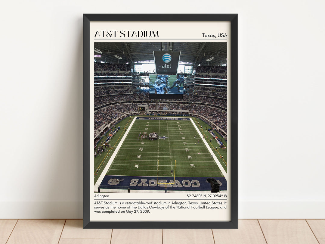 AT&T Stadium Football Minimal Wall Art