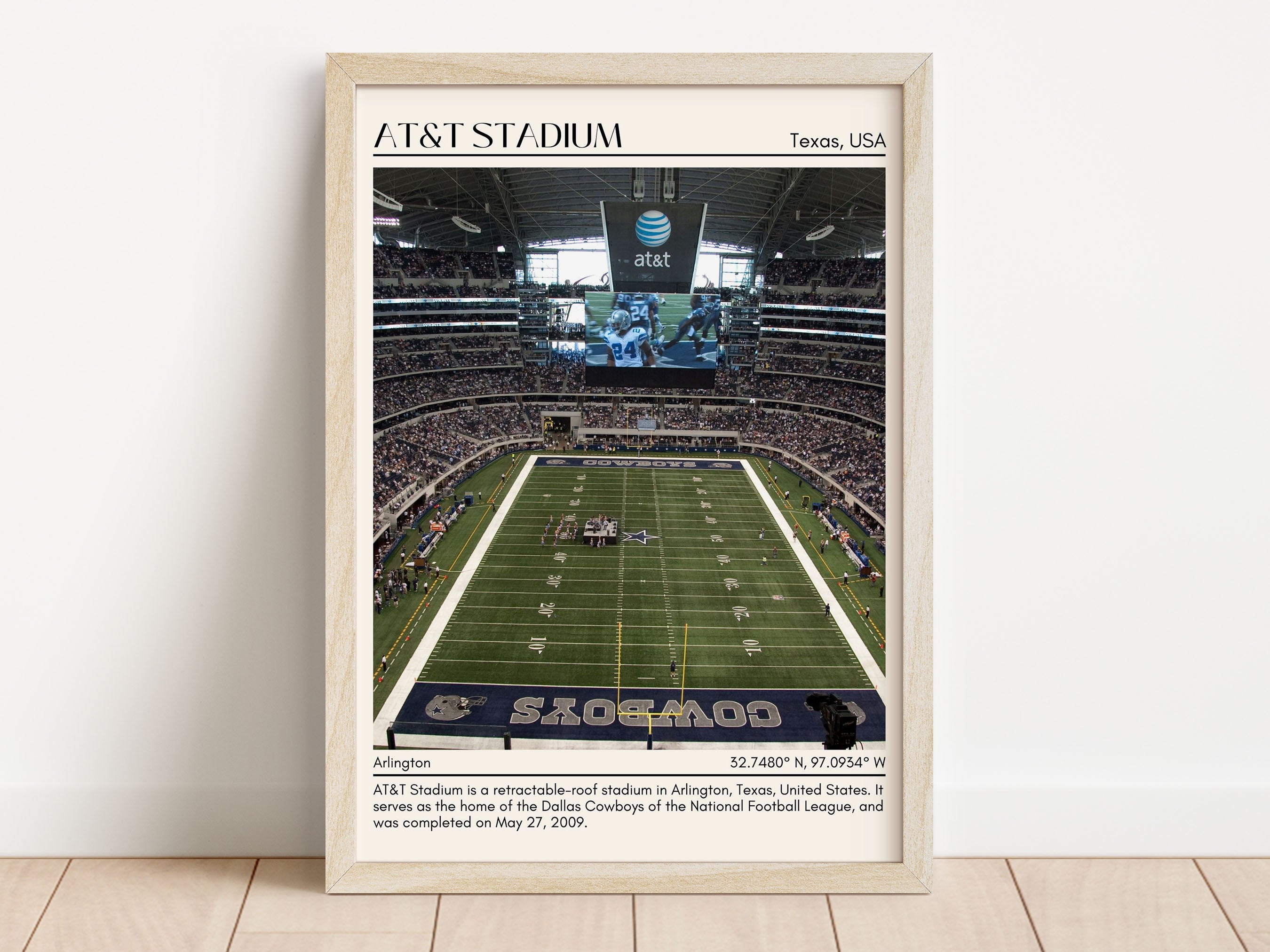 AT&T Football Stadium Arlington Minimal Wall Art, American Football – JOYIE