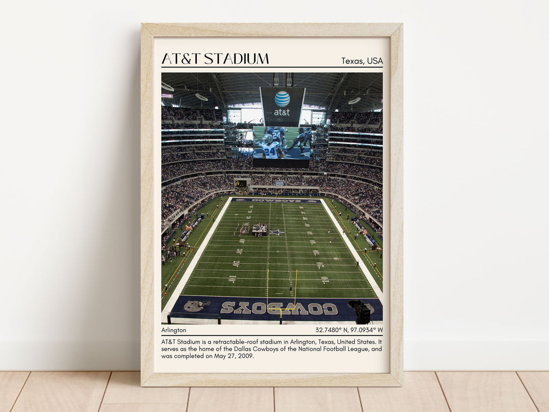 AT&T Stadium Football Minimal Wall Art