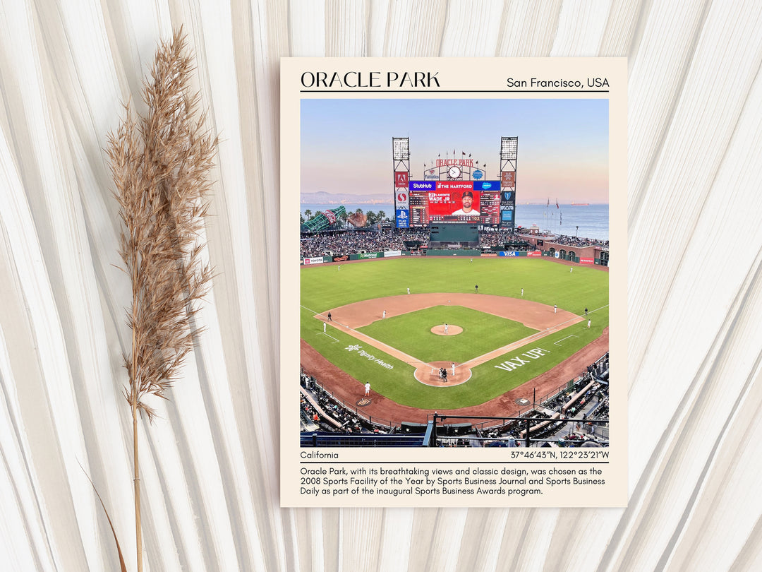 Oracle Park Stadium Baseball Minimal Wall Art