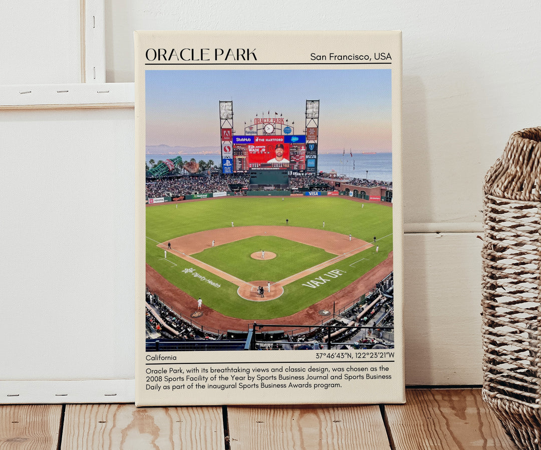 Oracle Park Stadium Baseball Minimal Wall Art