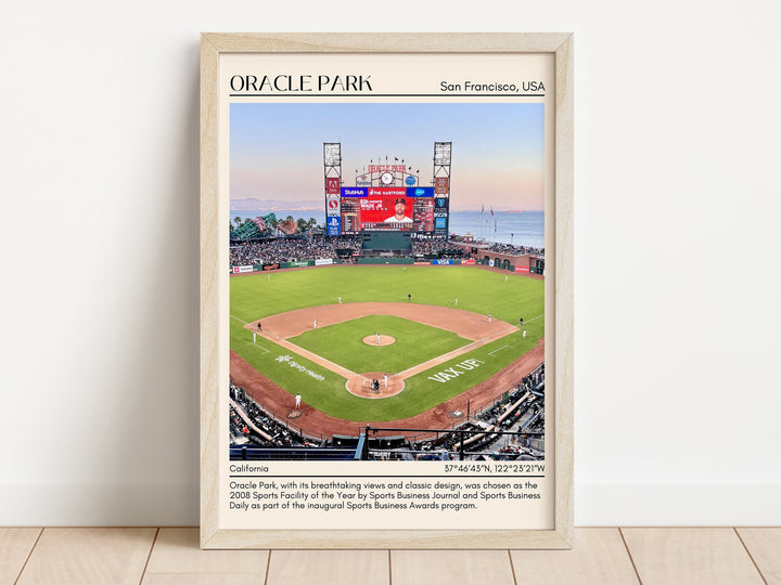 Oracle Park Stadium Baseball Minimal Wall Art