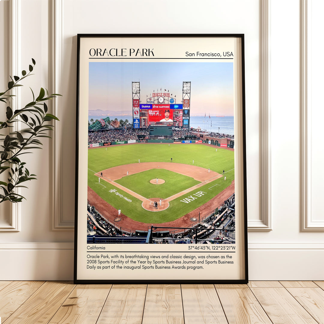 Oracle Park Stadium Baseball Minimal Wall Art