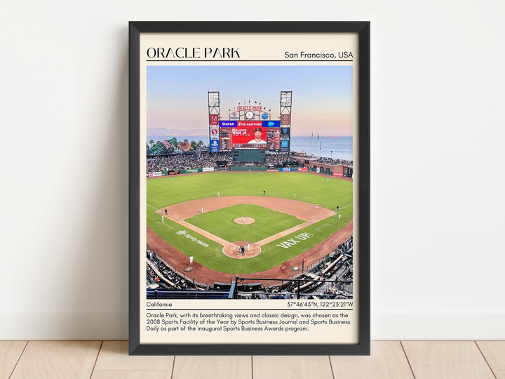 Oracle Park Stadium Baseball Minimal Wall Art