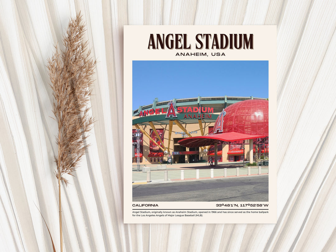 Angel Stadium Baseball Retro Wall Art