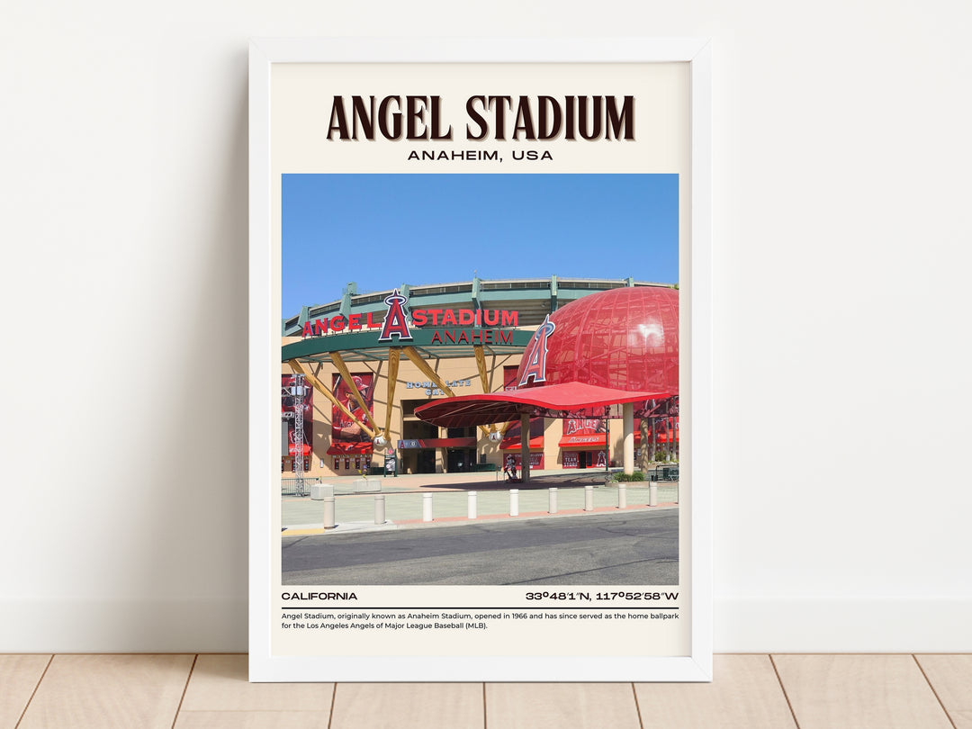 Angel Stadium Baseball Retro Wall Art