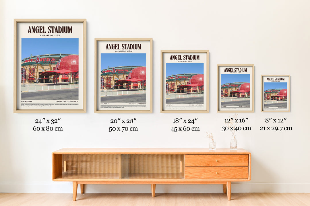 Angel Stadium Baseball Retro Wall Art