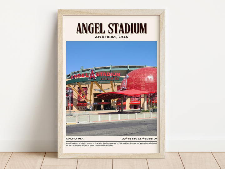 Angel Stadium Baseball Retro Wall Art