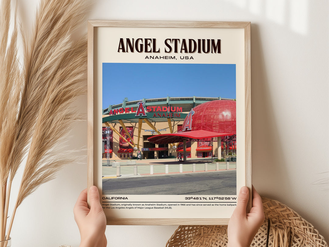 Angel Stadium Baseball Retro Wall Art