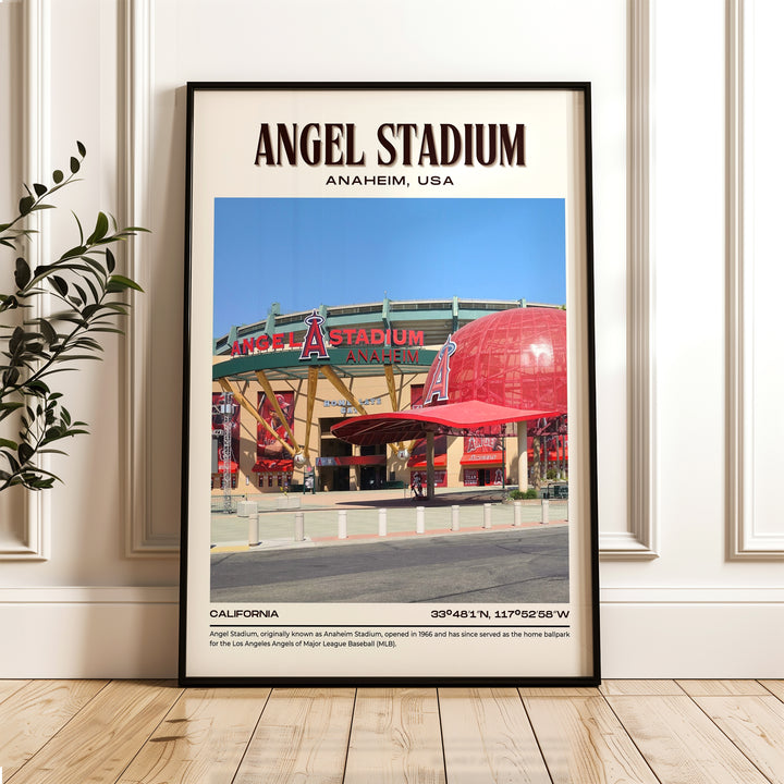 Angel Stadium Baseball Retro Wall Art