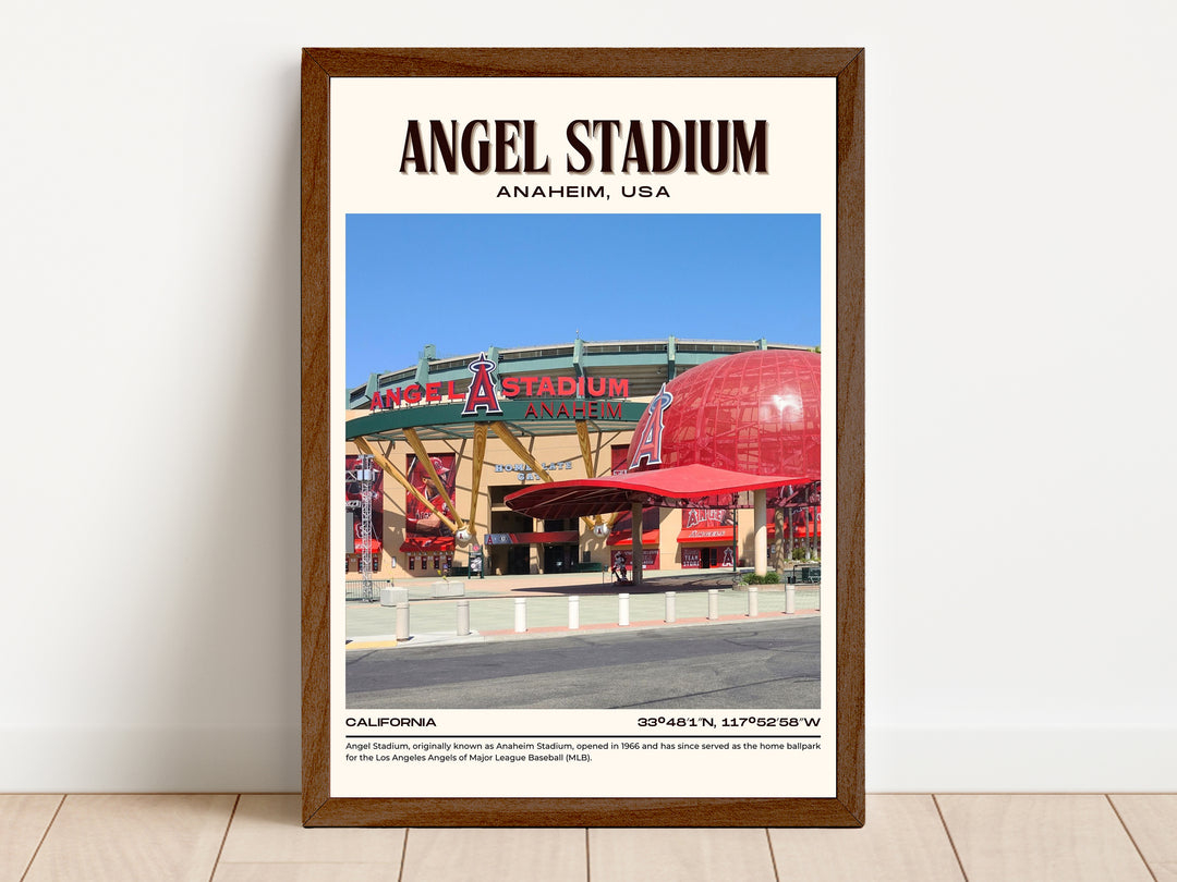 Angel Stadium Baseball Retro Wall Art