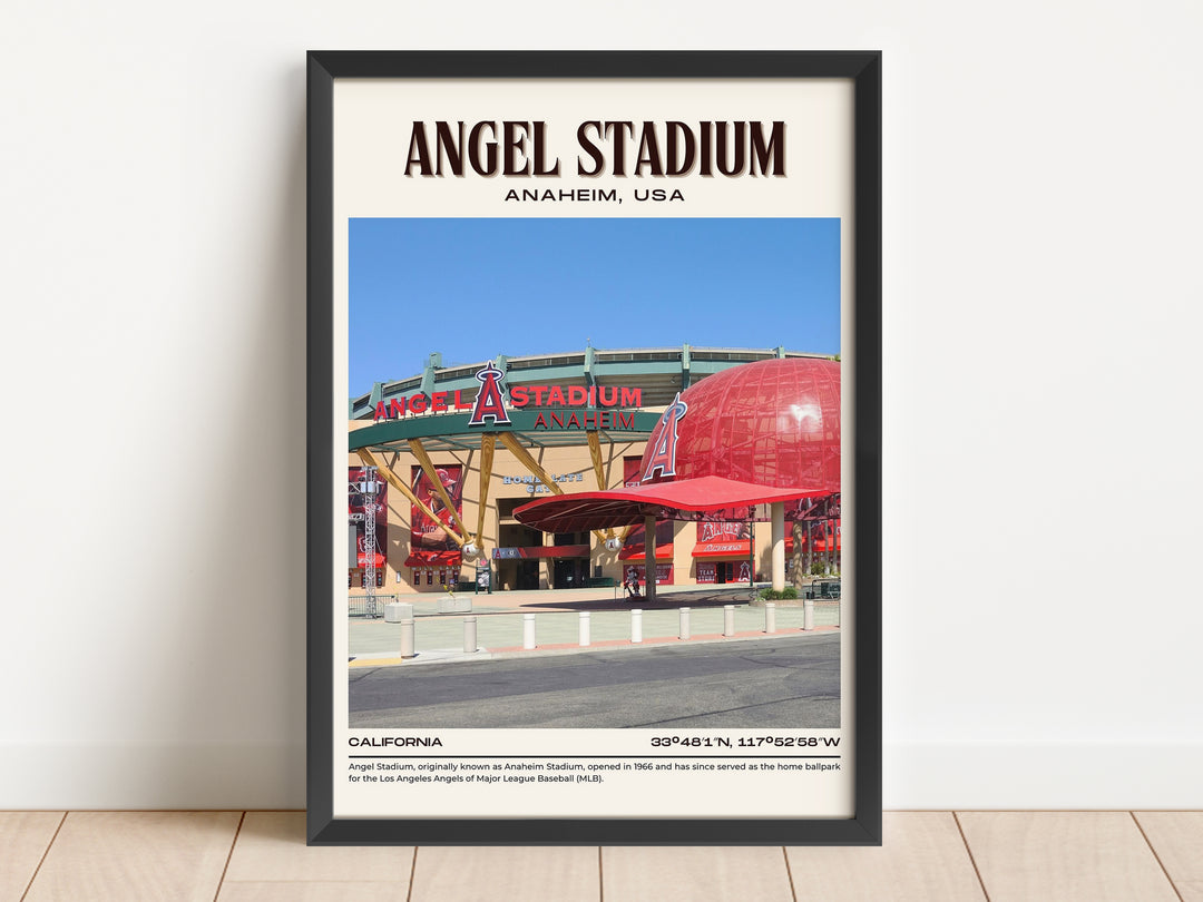 Angel Stadium Baseball Retro Wall Art