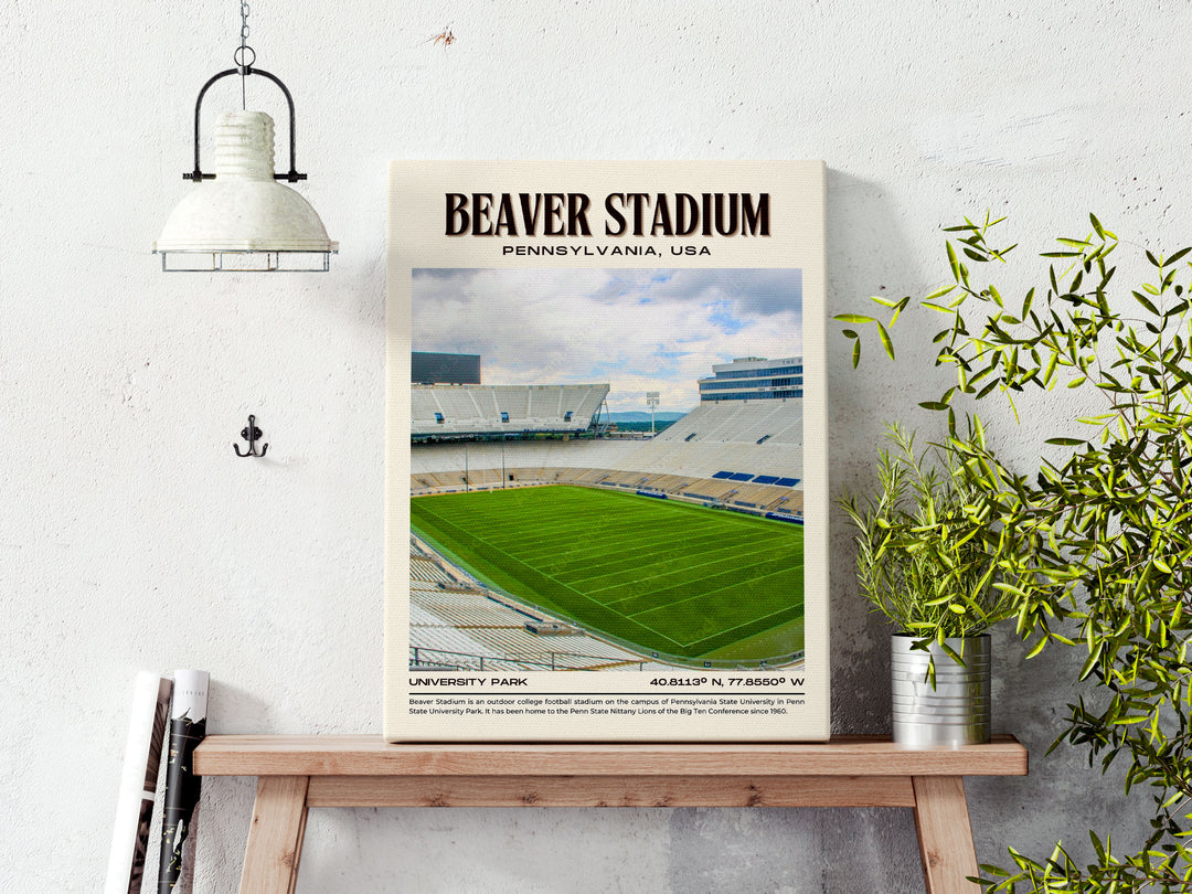 Beaver Stadium Football Retro Wall Art