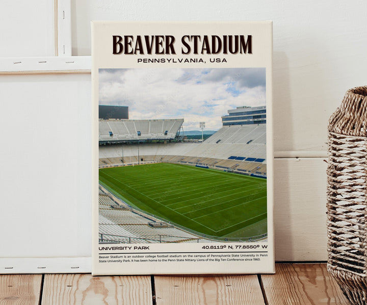 Beaver Stadium Football Retro Wall Art