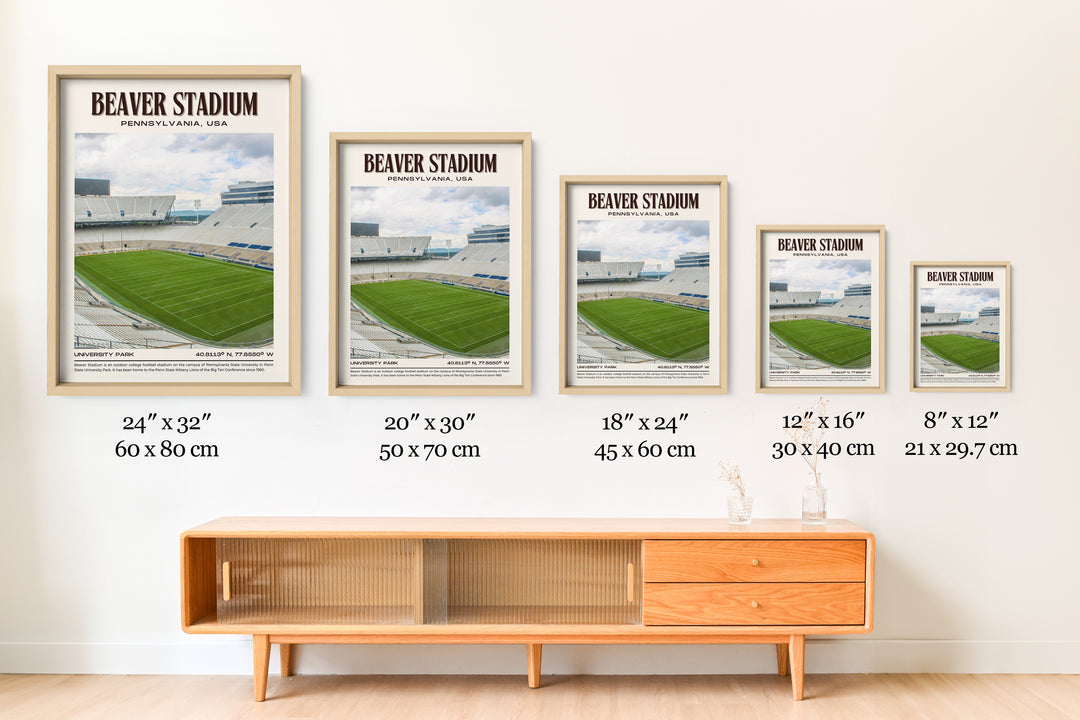 Beaver Stadium Football Retro Wall Art